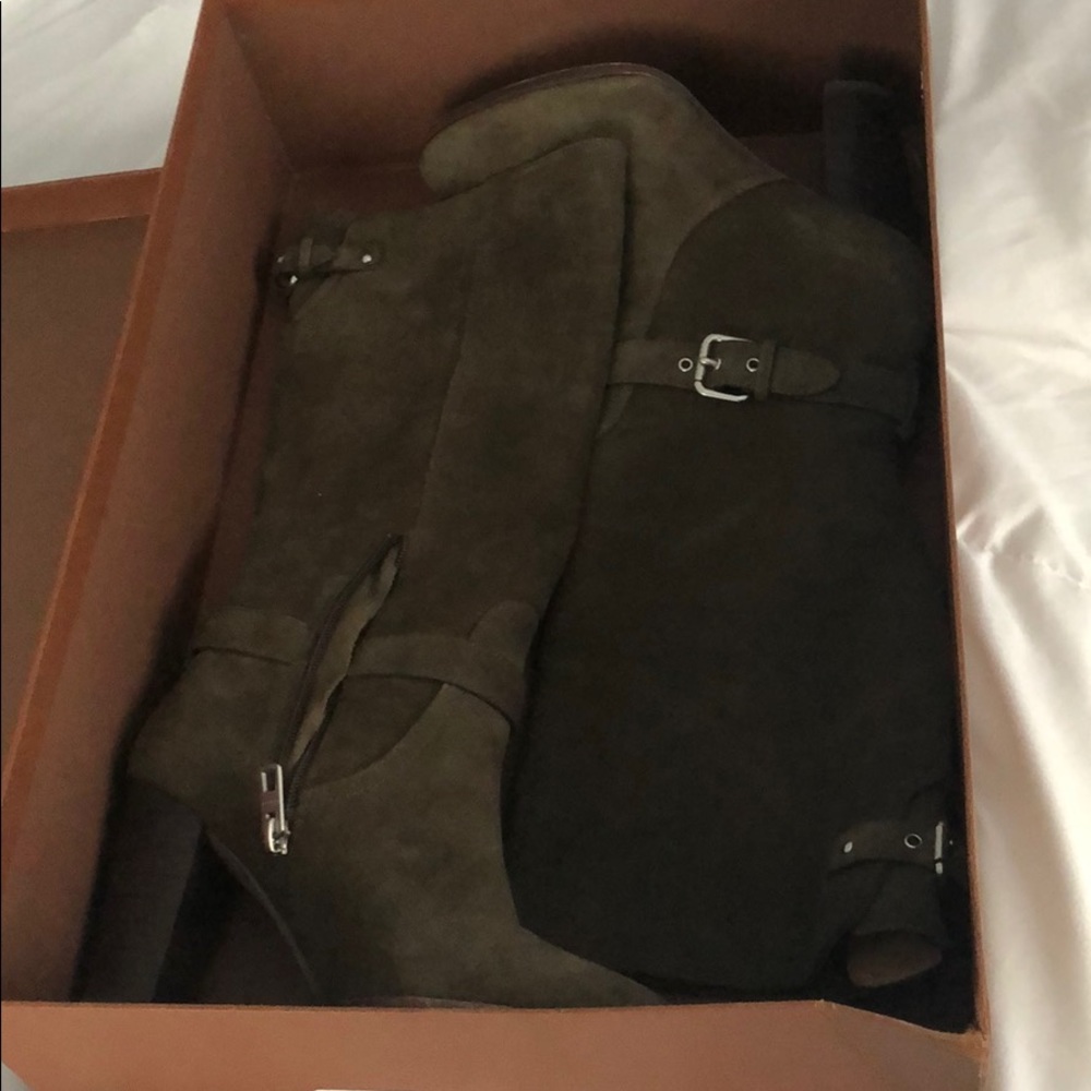 Coach olive suede boots